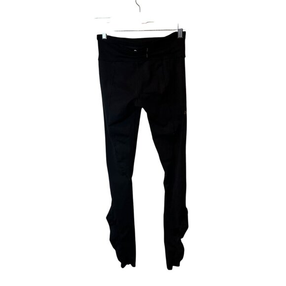 Lululemon Black Leggings With Ruffle Detail High Waist Full Length Size 4 - Picture 5 of 5